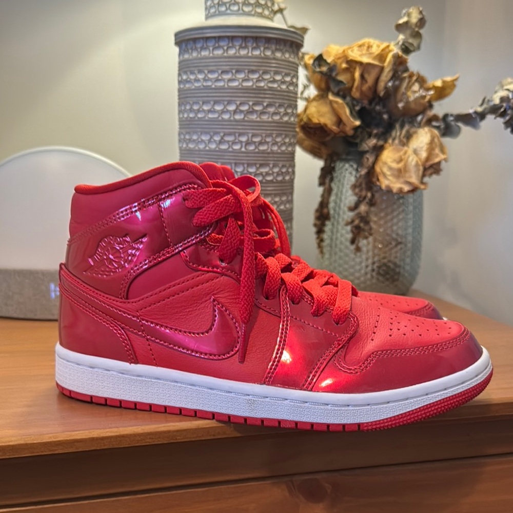 Nike Jordan Red High-Top Sneakers- Pomegranate